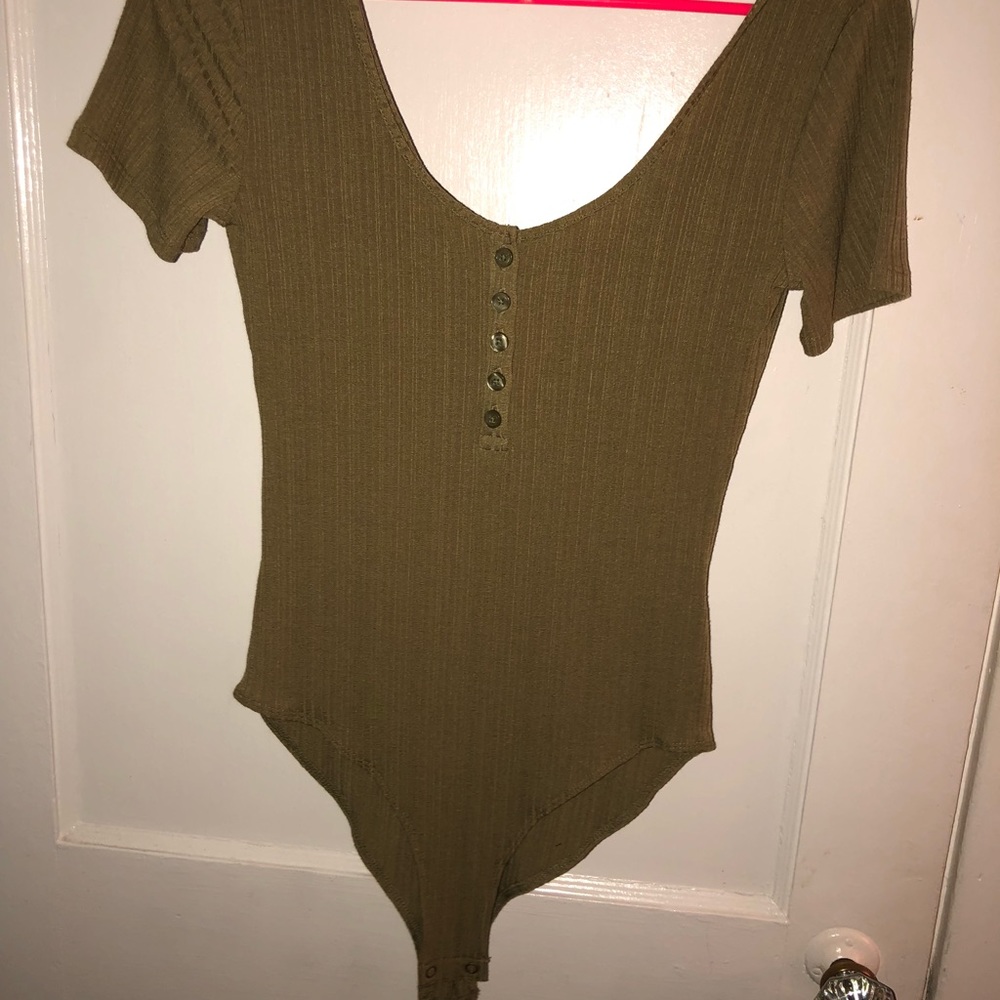 forever 21 green body suit